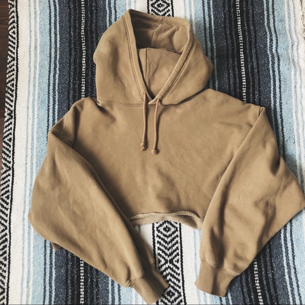 ARITZIA Cozy Fleece Boyfriend Cropped Hoodie Size 3